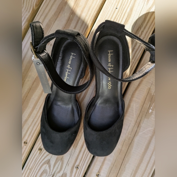 House Of Harlow 1960 Ankle Strap Shoes 7.5 Black NWT - Picture 3 of 8